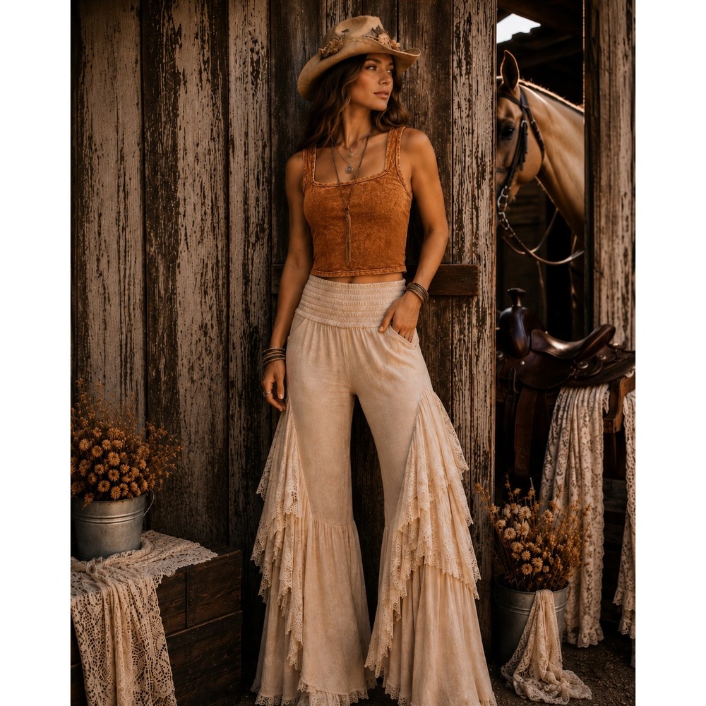 202. New Zenana Deep Camel Square Neck Crop Top Boho Textured Tank Rust